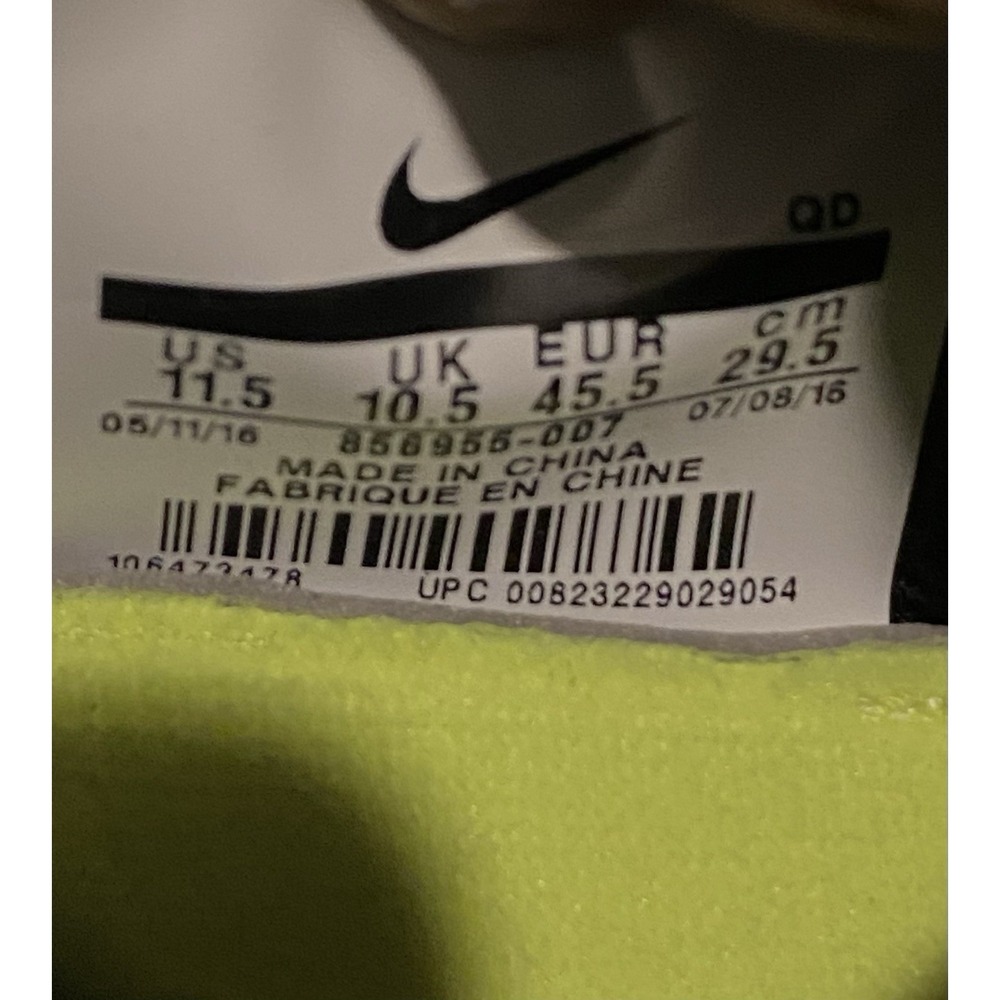 Nike Air Zoom Talaria Mid Flyknit OG Neon 856955-007 Size 11.5 - Picture 9 of 11